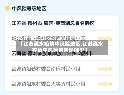 【江苏溧水疫情中风险地区,江苏溧水疫情中风险地区是哪里】