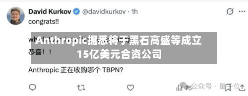 Anthropic据悉将于黑石高盛等成立15亿美元合资公司-第2张图片