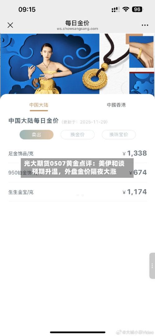 光大期货0507黄金点评：美伊和谈预期升温，外盘金价隔夜大涨-第3张图片