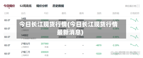 今日长江现货行情(今日长江现货行情最新消息)-第2张图片