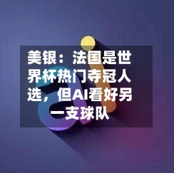 美银：法国是世界杯热门夺冠人选，但AI看好另一支球队-第2张图片