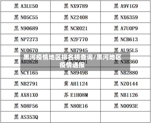 黑河疫情地区排名榜查询/黑河地区疫情通报-第3张图片