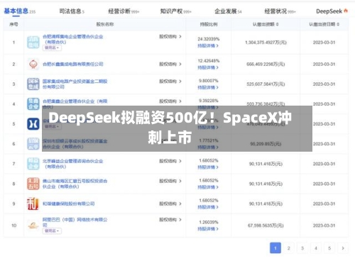 DeepSeek拟融资500亿!SpaceX冲刺上市-第2张图片