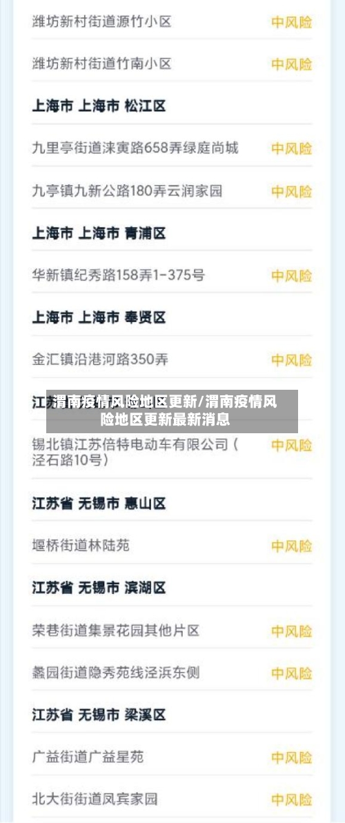 渭南疫情风险地区更新/渭南疫情风险地区更新最新消息