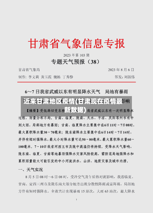 近来甘肃地区疫情(甘肃现在疫情最新数据)