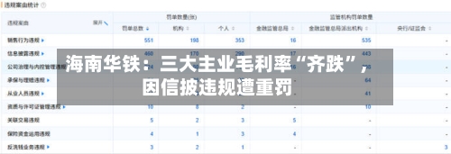 海南华铁：三大主业毛利率“齐跌”，因信披违规遭重罚