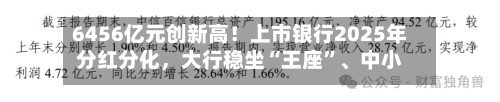 6456亿元创新高！上市银行2025年分红分化，大行稳坐“王座”、中小行冷暖不均-第3张图片