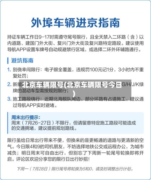 北京车辆限号(北京车辆限号今日)