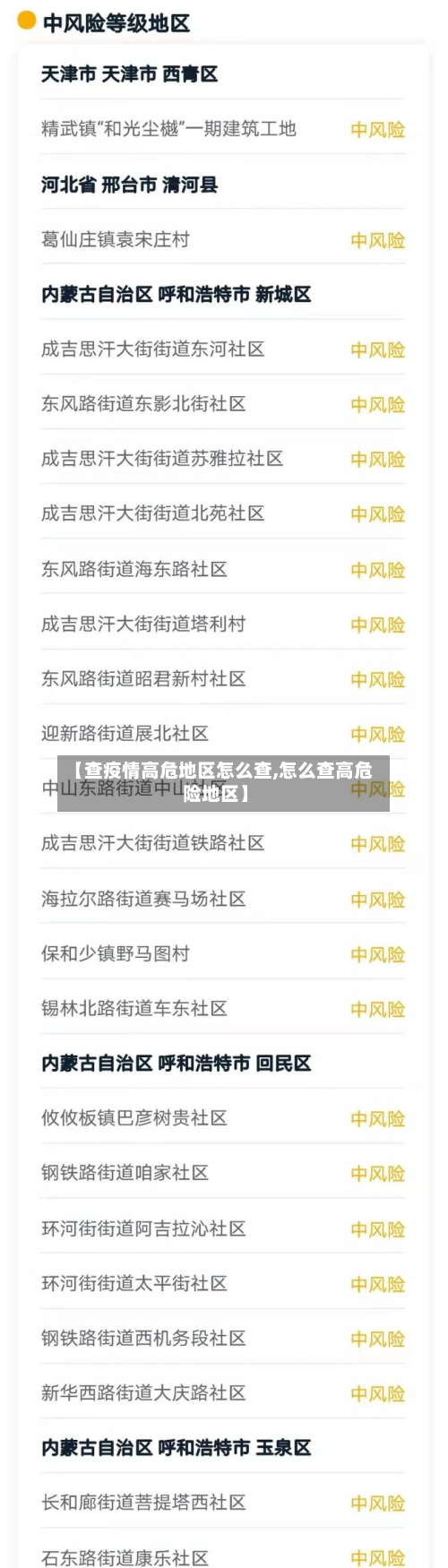 【查疫情高危地区怎么查,怎么查高危险地区】-第3张图片