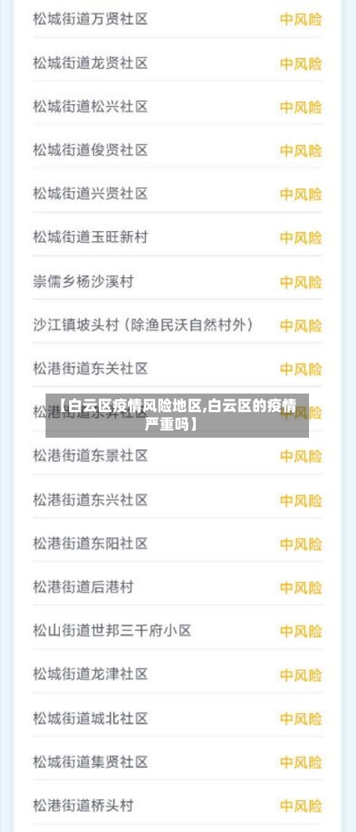 【白云区疫情风险地区,白云区的疫情严重吗】